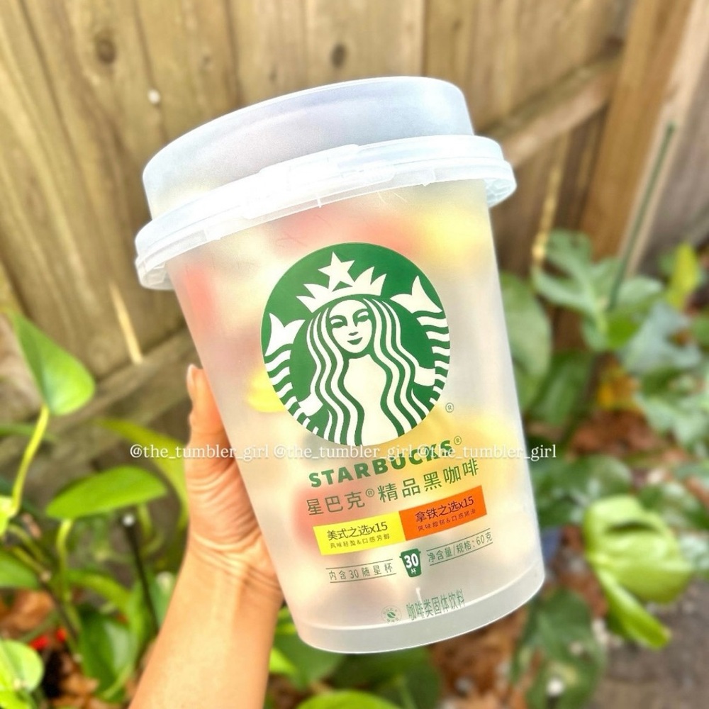 Starbucks China Mini Coffee Cup Bucket – 30 Tiny Drink Pods Holiday Gift Bucket
